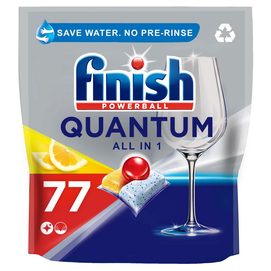 Finish Quantum All In One Dishwasher Tablets Lemon 77 Tabs