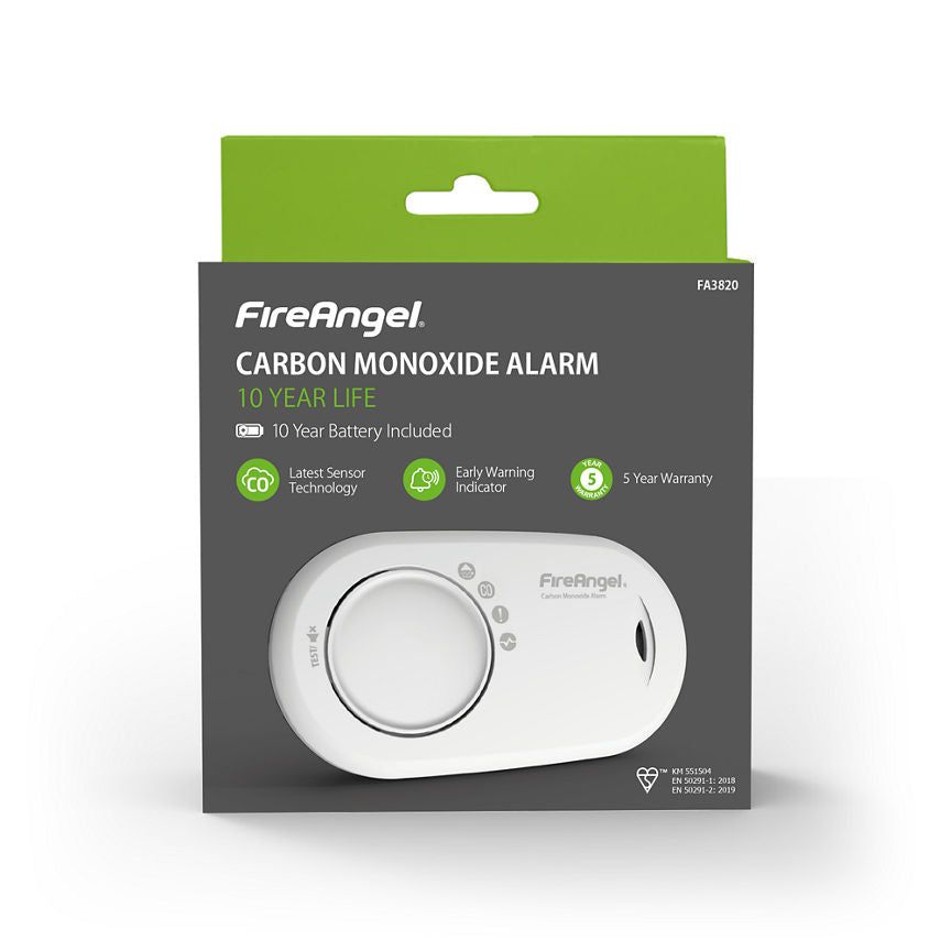 Fire Angel Carbon Monoxide Alarm with 10 Year Sealed For Life Battery