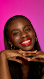 Lush Firecracker lipstick red shade with dewy finish, imported from the UK