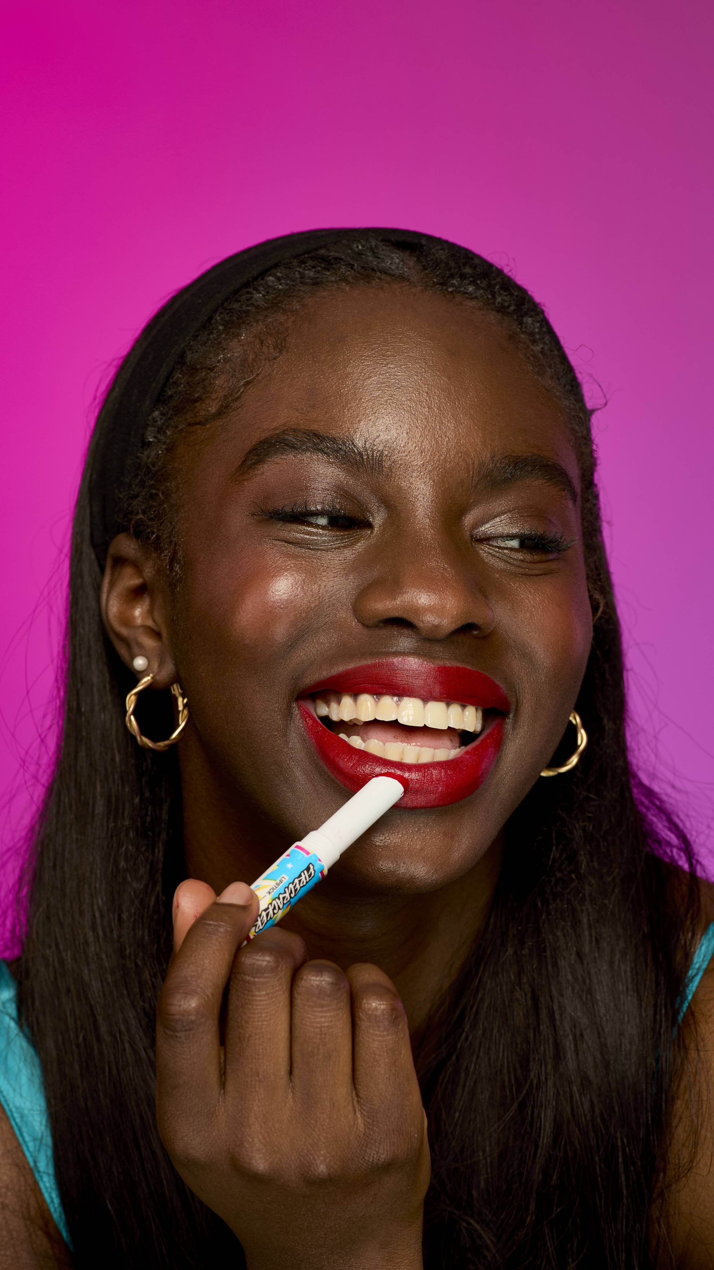 Lush Firecracker lipstick red shade with dewy finish, imported from the UK