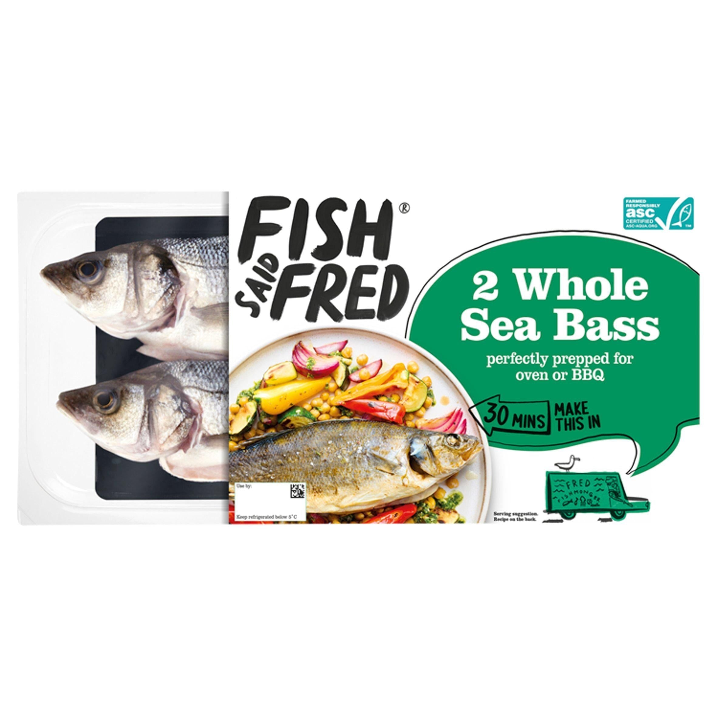 Fish Said Fred ASC Whole Sea Bass x2 520g