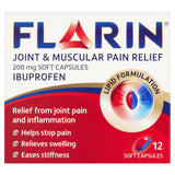 Flarin Joint and Muscular Pain Relief Soft Capsules x12 200mg