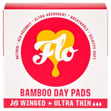 FLO Bamboo Sanitary Day Pads Winged &amp;amp; Ultra Thin    16 per pack