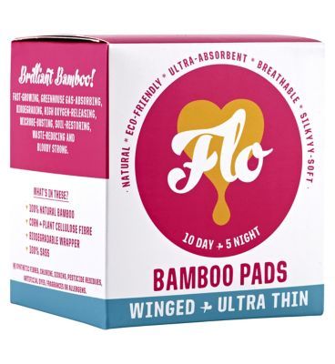 Flo Natural Bamboo Ultra Thin Day &amp;amp; Night Pads 15pk