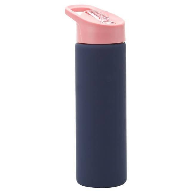 Floral Hideaway Navy Stainless Steel Bottle