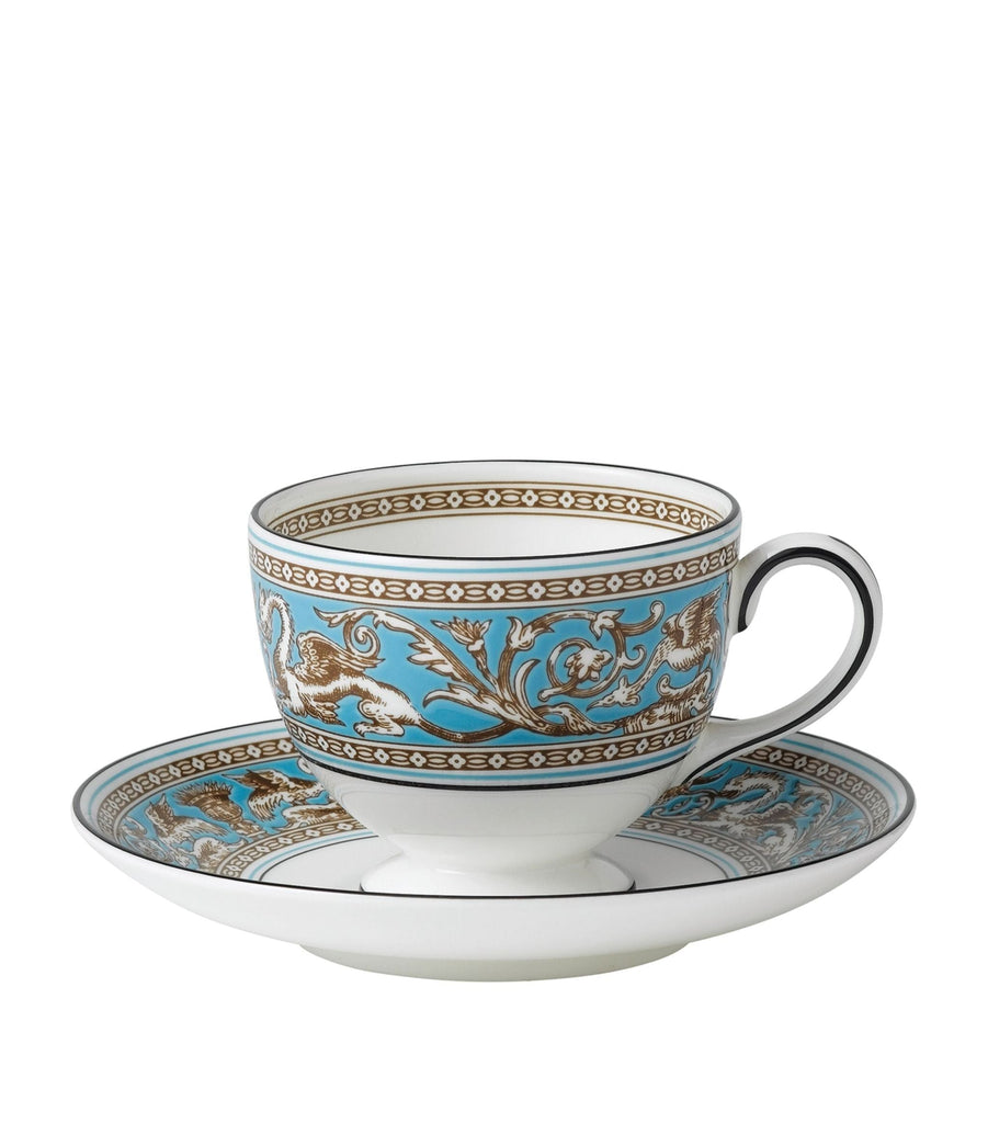 Florentine Turquoise Teacup andSaucer Set