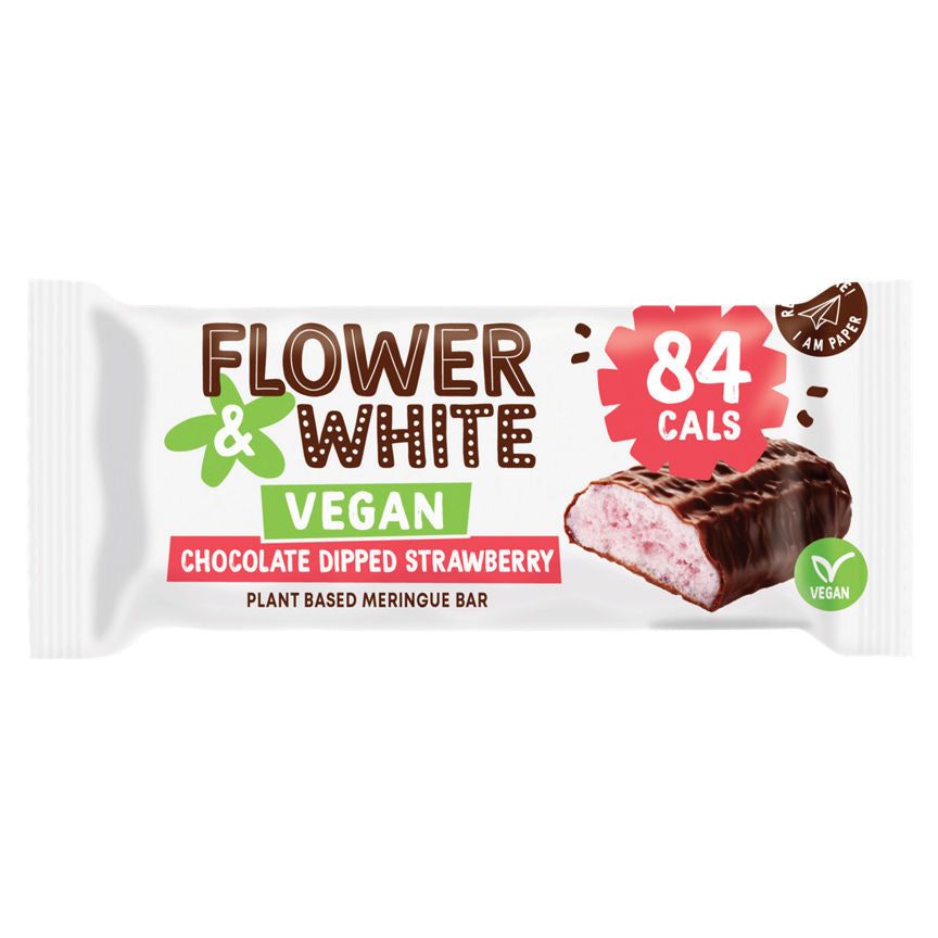 Blomst &amp; Hvit vegansk sjokoladedyppet jordbær