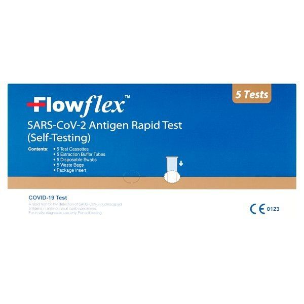 Flowflex Lateral Flow Test SARS-CoV-2 Antigen pack of 5