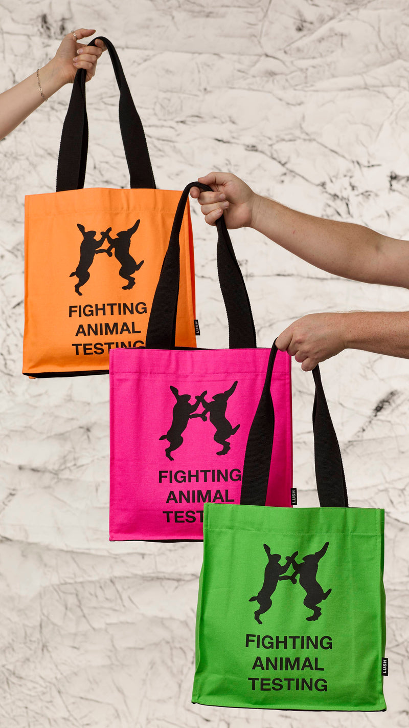 Lush tote bag fluoro orange, imported from the UK
