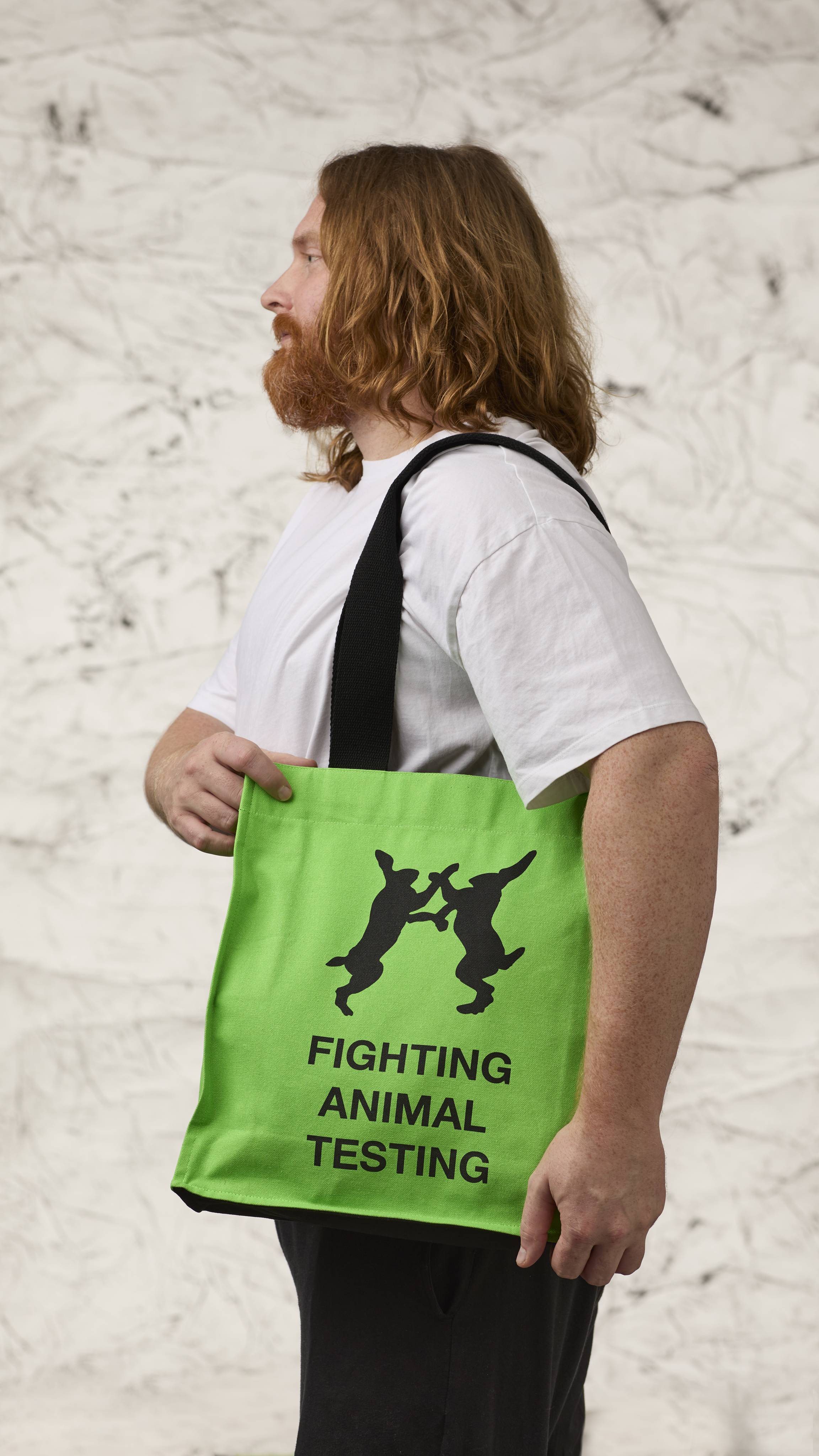 Lush fluoro green organic cotton tote bag, imported from the UK