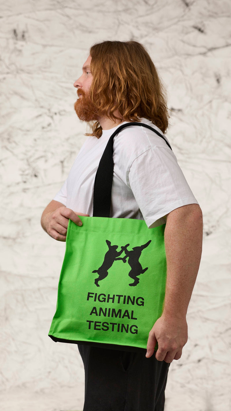 Lush fluoro green organic cotton tote bag, imported from the UK