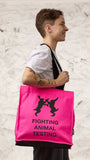 Fighting Animal Testing Tote - Fluoro Pink Tote Bag