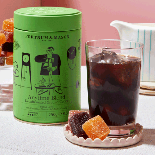 Fortnum's Anytime Blend decaffeinated ground coffee 250g tin, UK version