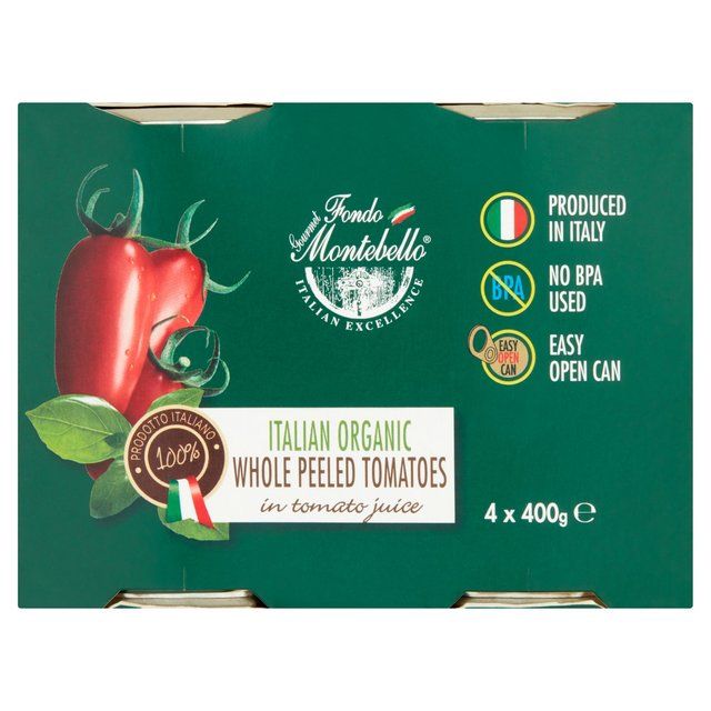 Fondo Montebello Organic Italian Peeled Tomatoes   4 x 400g