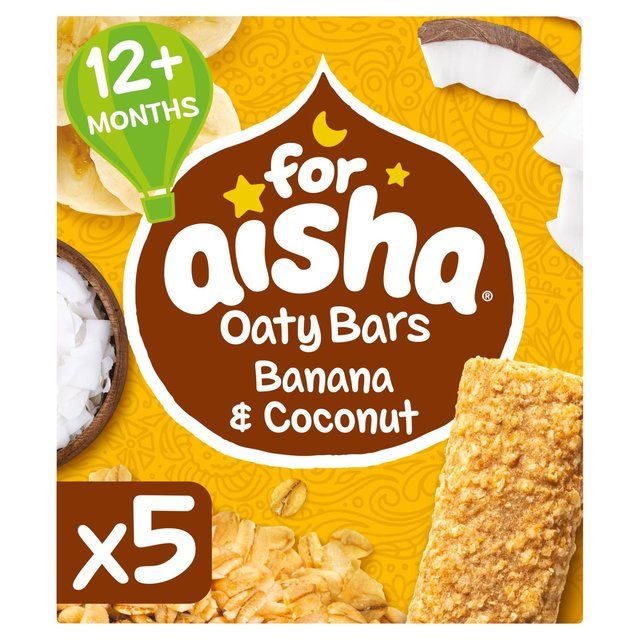 For Aisha Oaty Bars Banana & Coconut   5 x 25g