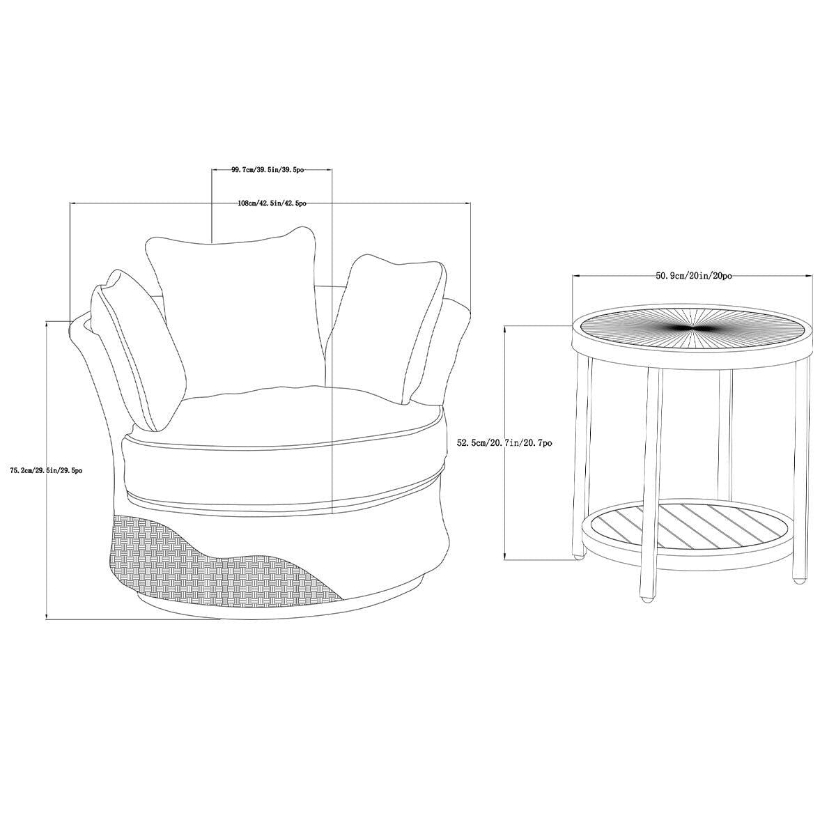 Foremost Vigo 3 Piece Deep Seating Chat Set