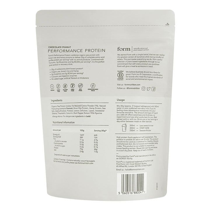 Form Nutrition Performance Protein Schokoladen-Erdnuss 520g