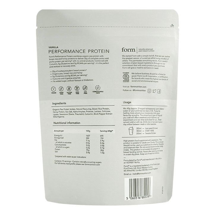Form Nutrition Performance Protein Schoko-Erdnuss 520g Schoko-Erdnuss