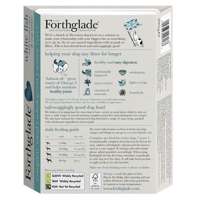 Forthglade Complete Senior Whole Grain White Fish with Brown Rice &amp;amp; Veg   395g