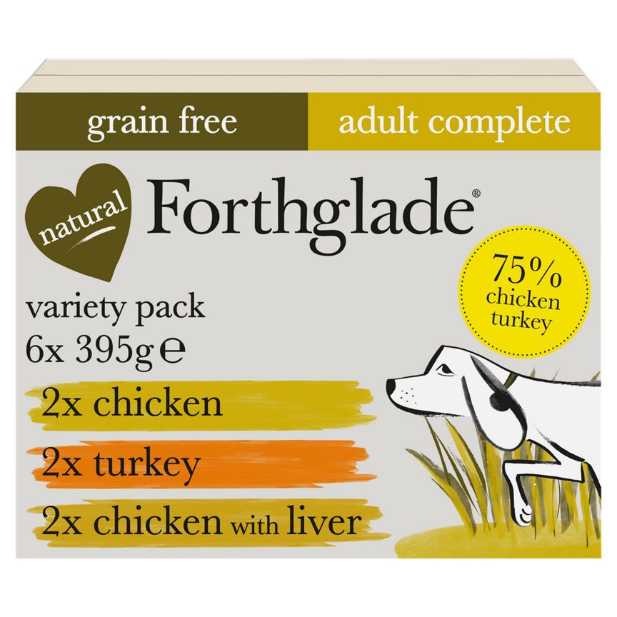 Forthglade Grain Free Poultry Selection Complete Adult Dog Food Trays