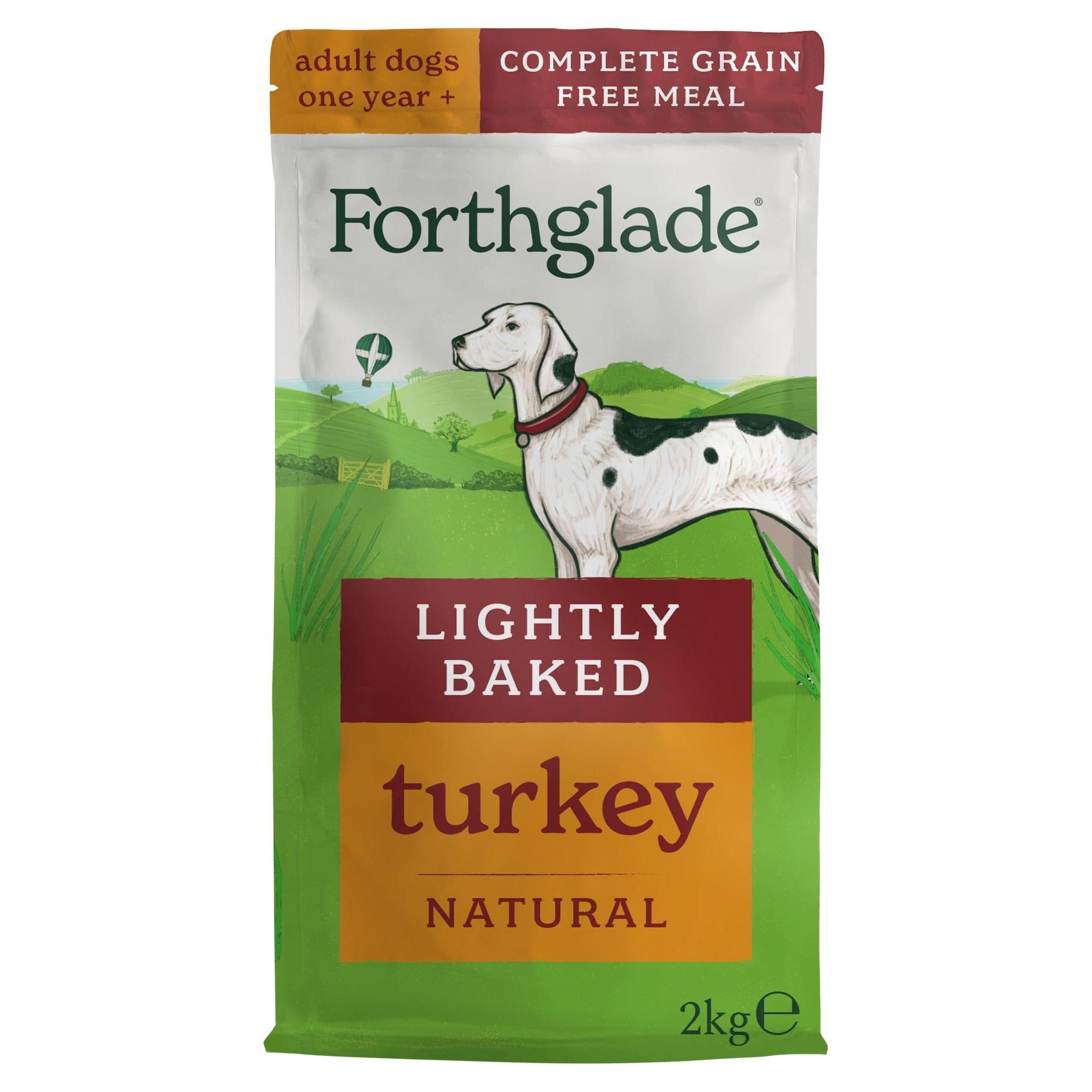 Forthglade Lightly Baked Natural Dry Dog Food Turkey Adult Dogs One Year+ 2kg