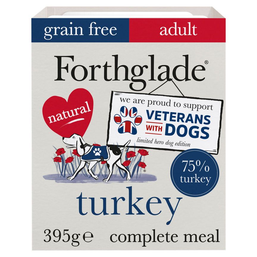 Forthglade Limited Edition Veterans With Dogs Adult Turkey Complete Grain Free Wet Dog Food