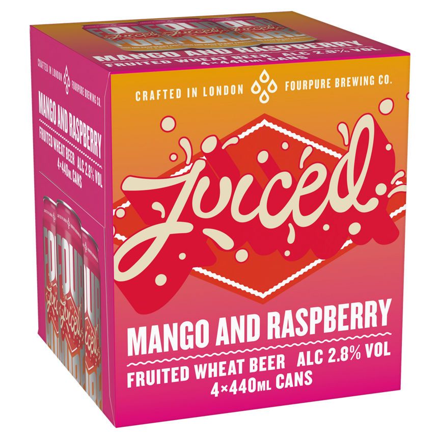 Fourpure Juiced Mango and Raspberry Fruited Wheat Beer 4 x 440ml