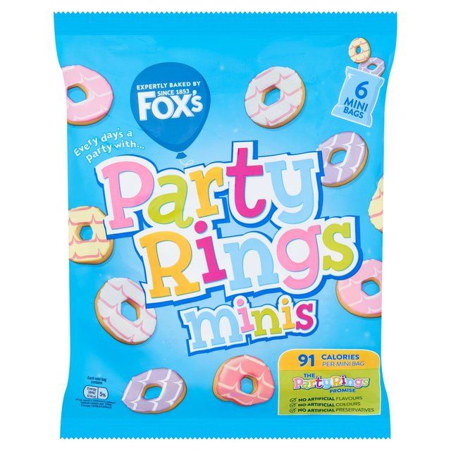 Foxs Biscuits Party Rings Minis Multipack   6 per pack