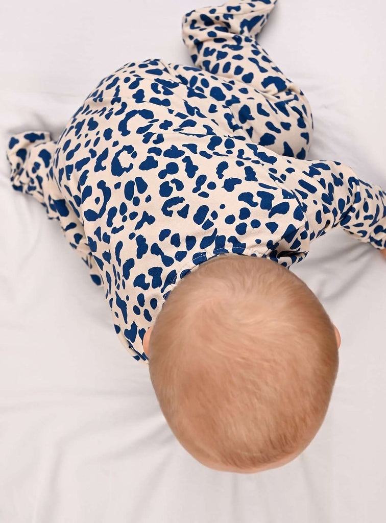 FRED & NOAH Blue Leopard Print Sleepsuit 6-12 months