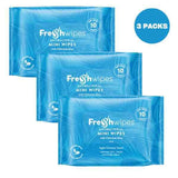 FreshWipes Mini Biodegradable Travel Wipes (bundle of 3)