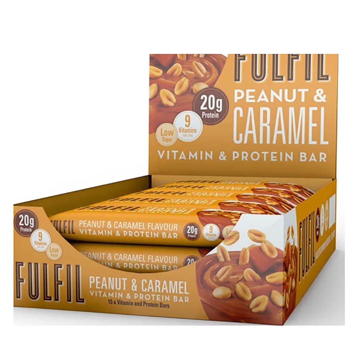 Fulfil Chocolate Peanut &amp;amp; Caramel Protein Bar Snack, 15 x 55g