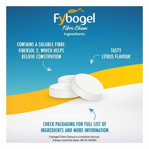 Fybogel FibreChews Citrus Constipation Fibre 60 Tablets