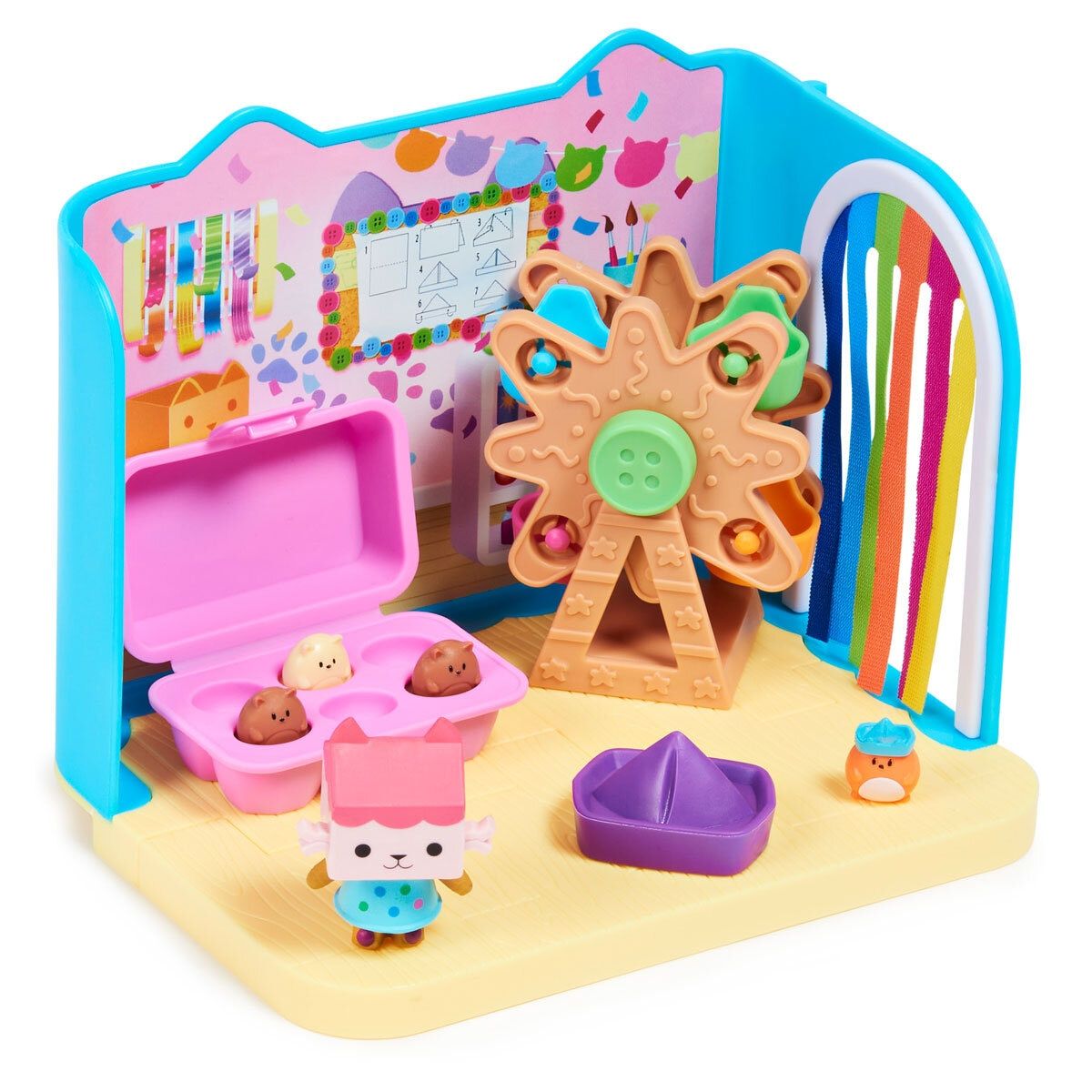 Gabby&amp;rsquo;s Dollhouse Rainbow-Themed Celebration Doll House + 6 Deluxe Rooms (3+ Years)