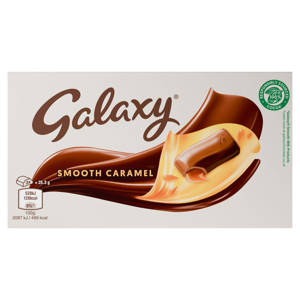 Galaxy Smooth Caramel & Milk Chocolate Block Bar Vegetarian 135g