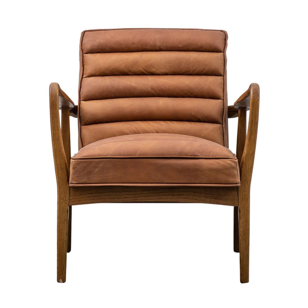 Gallery Newhaven Brown Leather Armchair