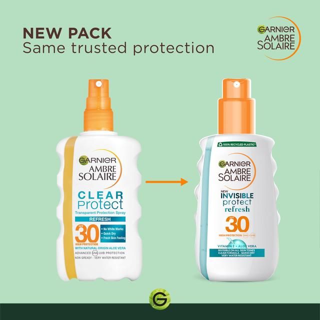 Garnier Ambre Solaire Invisible Protect SPF 30 Refresh Sun Cream Spray   200ml