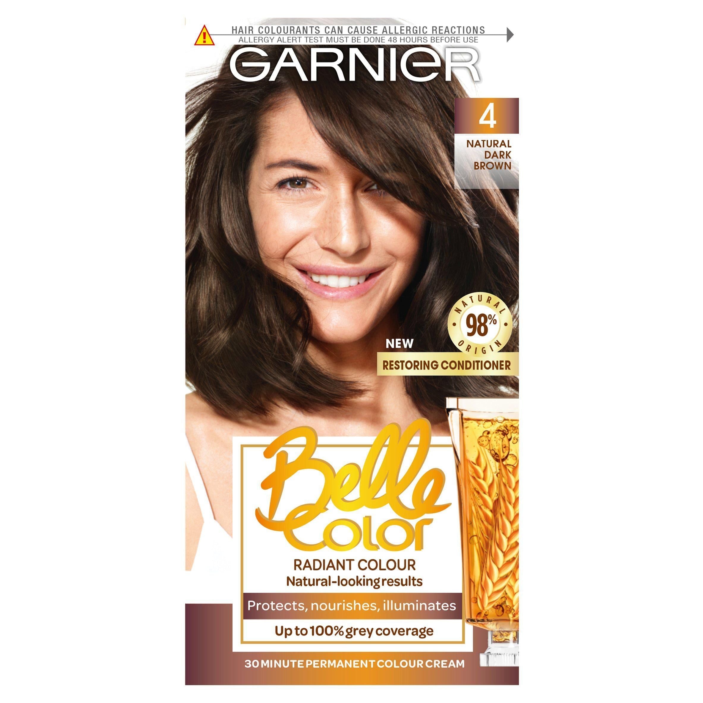 Garnier Belle Color Natural Permanent Hair Dye Dark Brown 4