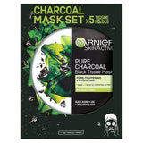 Garnier Charcoal &amp; Algerensing &amp; Hydrating Face Sheet Mask 5 per pakke