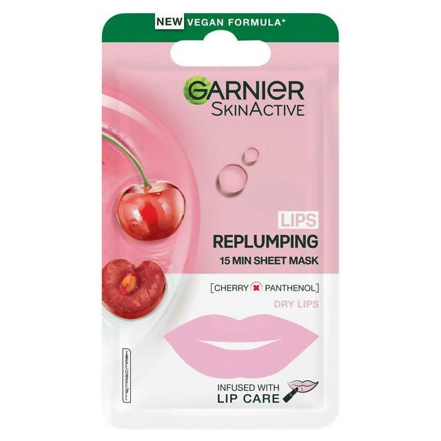 Garnier Cherry & Panthenol Replumping Lip Sheet Mask 5g