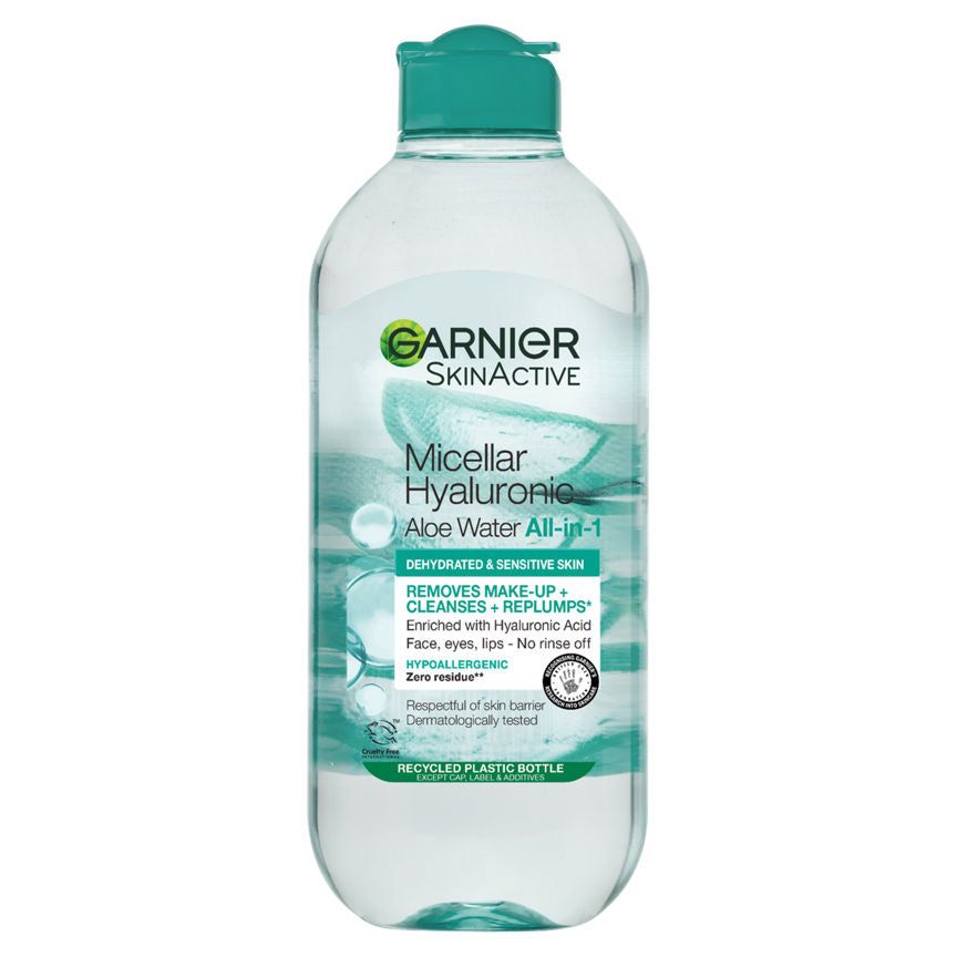 Garnier Micellar Hyaluronic Aloe Water Facial Cleanser for Dehydrated Skin