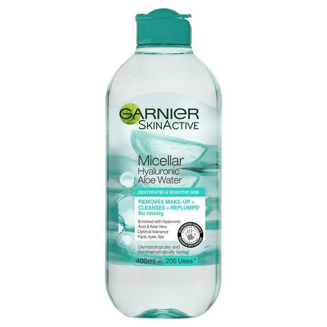 Garnier Micellar Hyaluronic Aloe Water Facial Cleanser Makeup Remover For Dehydrated Skin 400ml