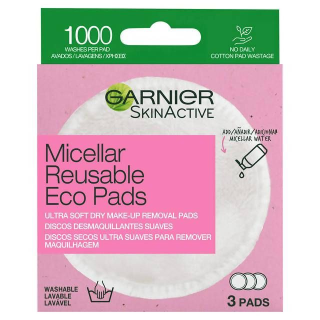 Garnier Micellar Reusable Make-up Remover Eco Pads Micro Fibre Pads x3