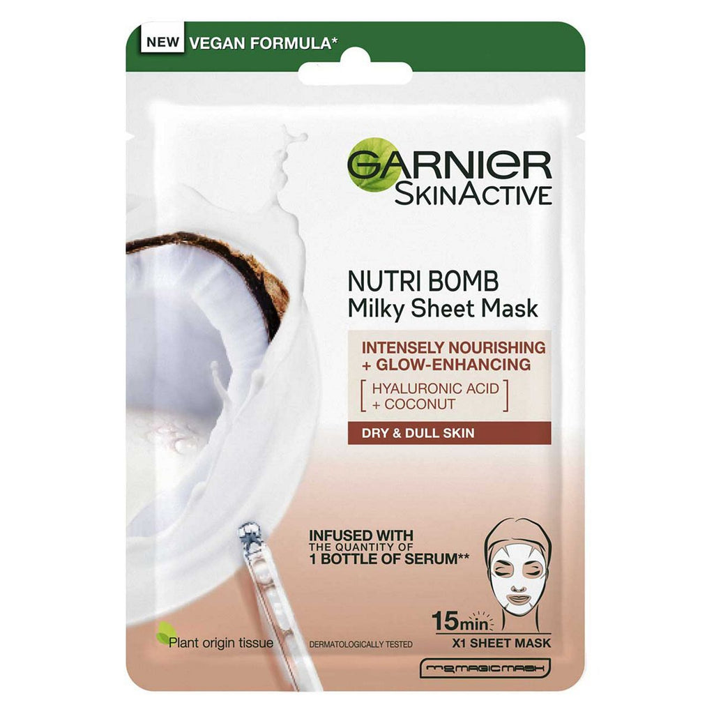 Garnier Nutri Bomb Milky Sheet Mask Coconut and Hyaluronic Acid 28g