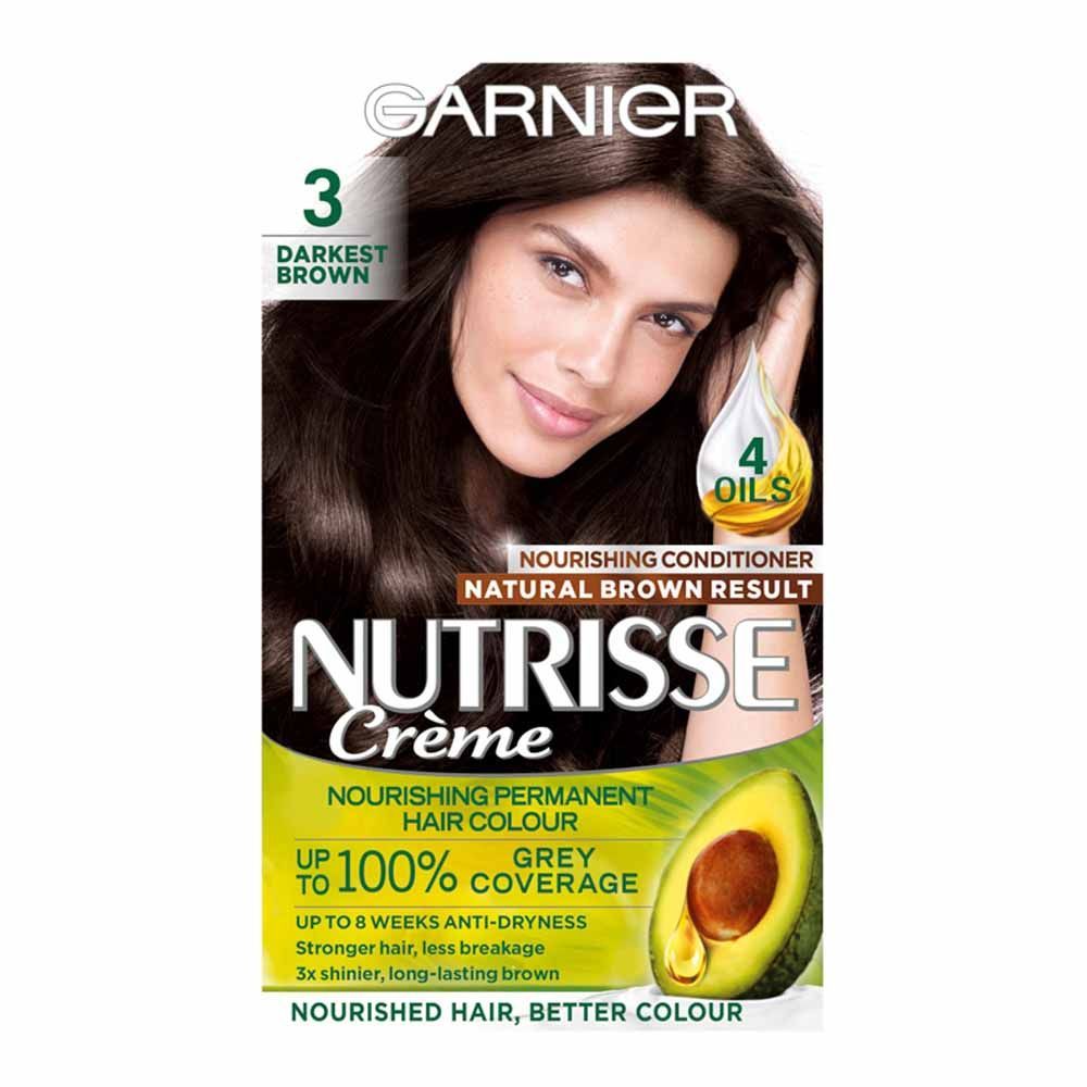 Garnier Nutrisse 3 Darkest Brown Permanent Hair Dye