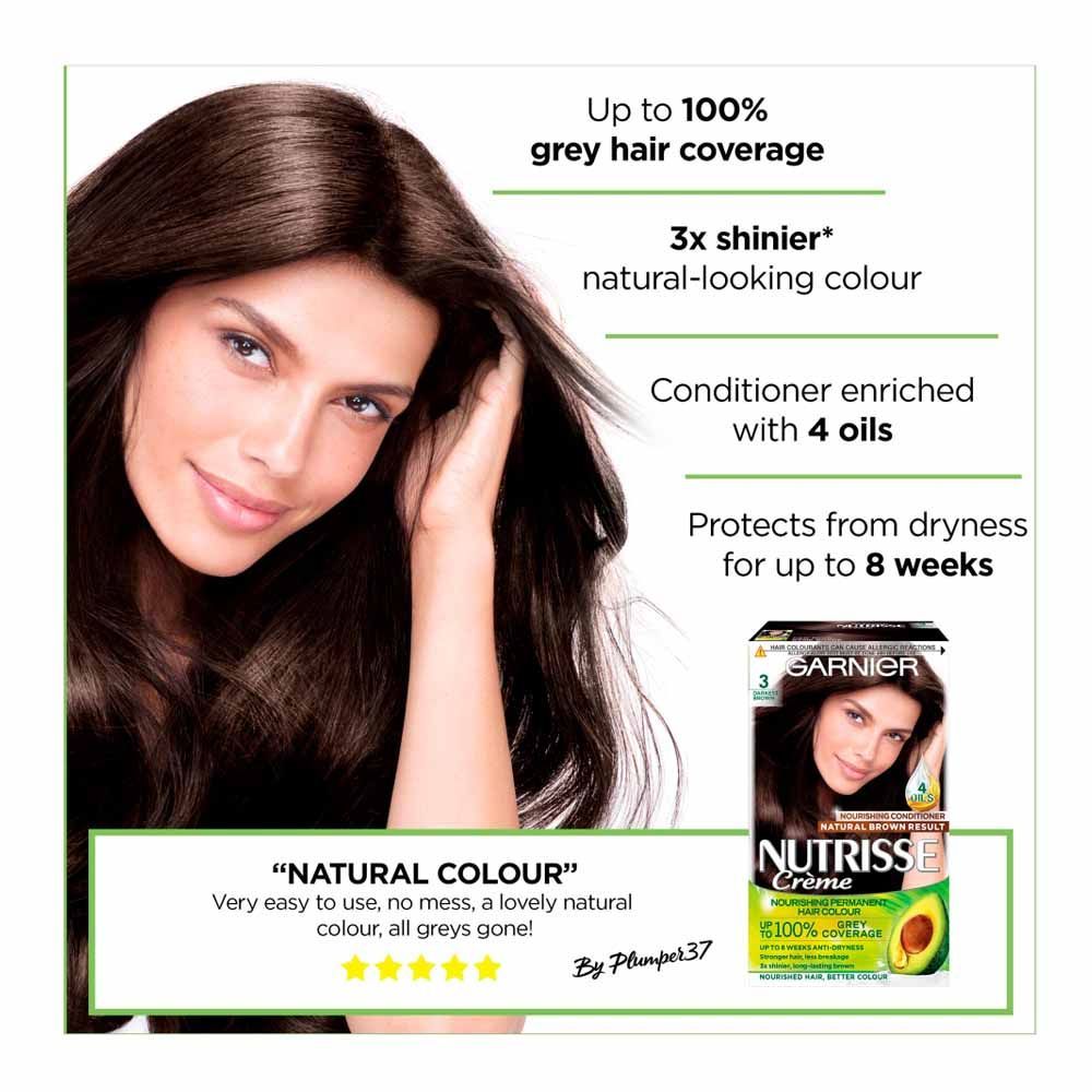 Garnier Nutrisse 3 Darkest Brown Permanent Hair Dye