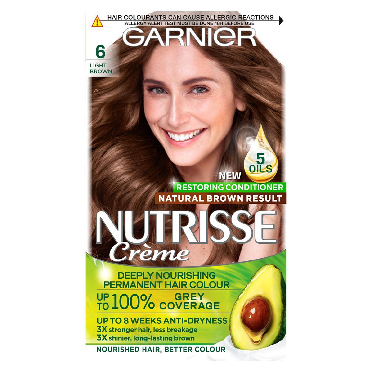 Garnier Nutrisse 6 Light Brown Permanent Hair Dye