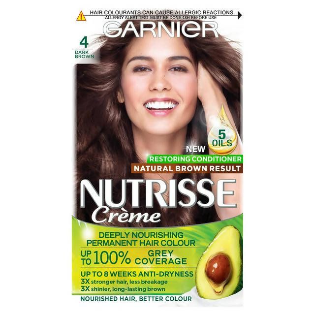 Garnier Nutrisse Permanent Hair Dye Dark Brown 4