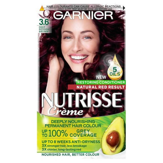 Garnier Nutrisse Permanent Hair Dye Deep Reddish Brown 3.6