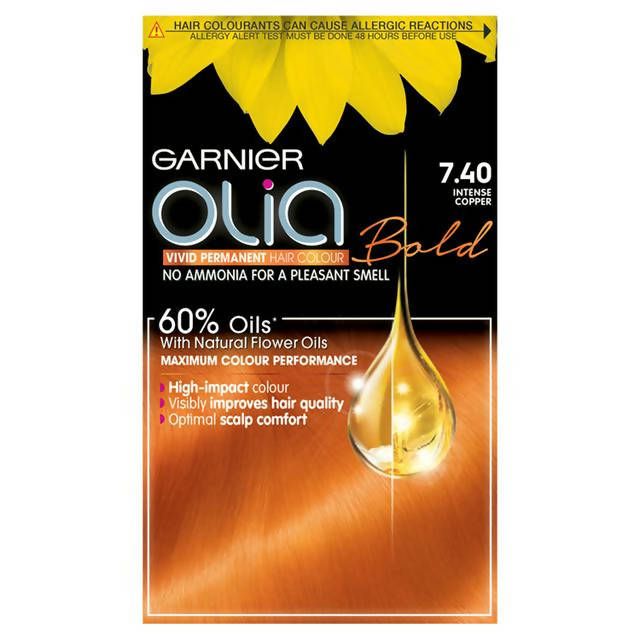 Garnier Olia Bold Permanent No Ammonia Hair Dye Intense Copper 7.40