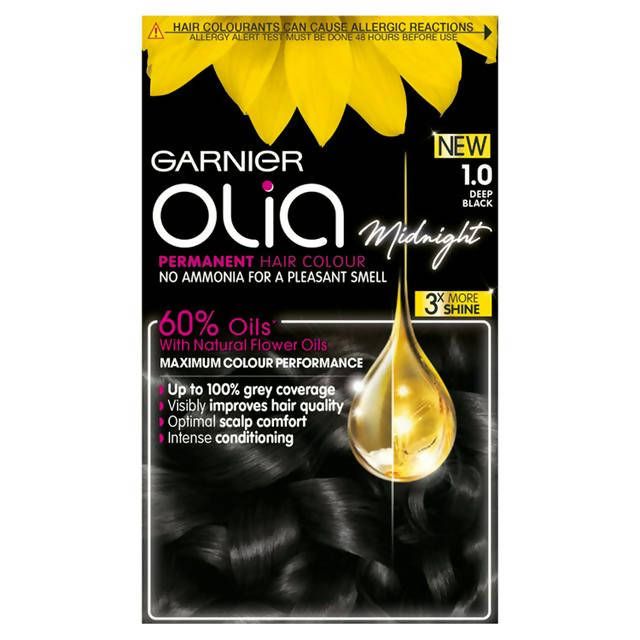 Garnier Olia Permanent No Ammonia Hair Dye Deep Black 1.0